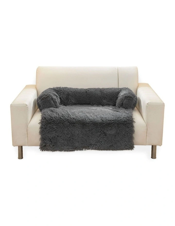 Pet Sofa Cover Soft with Bolster Machine Washable Medium Size in Grey