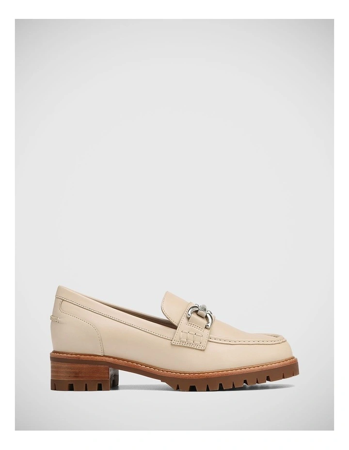 Emmie Leather Loafer in Porcelain