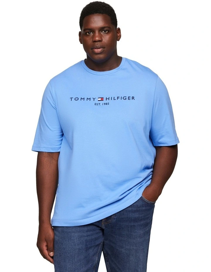 Big And Tall Tommy Logo Tee in Blue