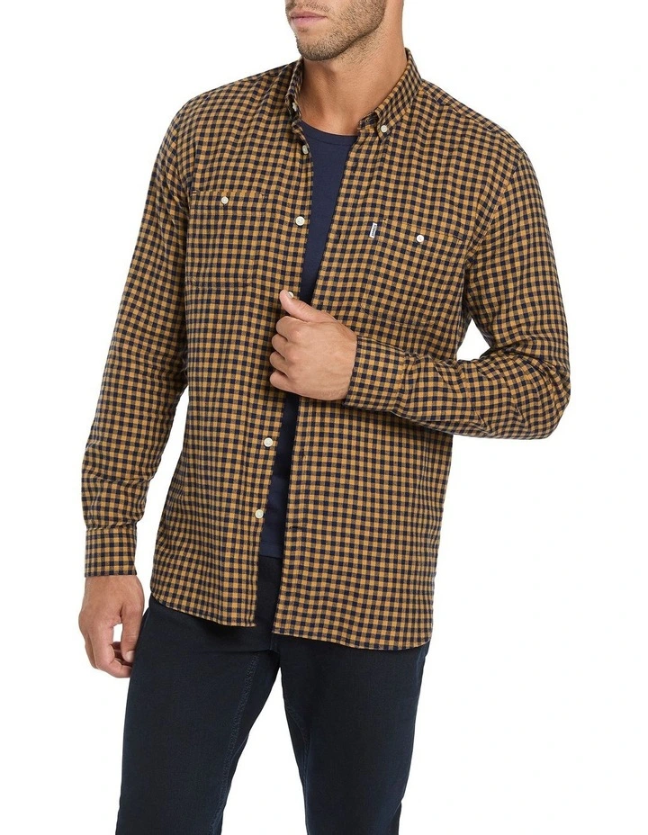 Holland Long Sleeve Check Shirt in Mustard Check