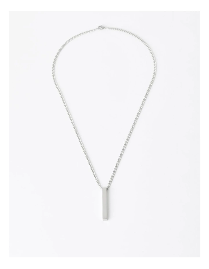 Vertical Cube Necklace in Silver
