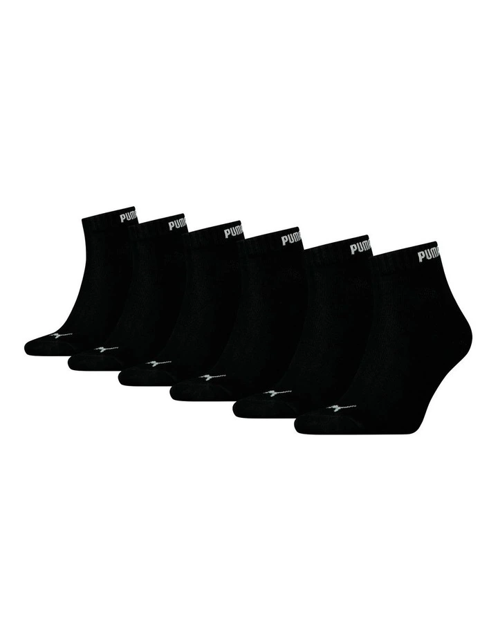 Sport Elements Quarter Crew Socks 6 Pack in Black