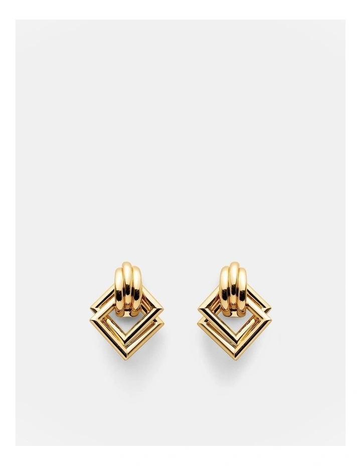 Square One Earrings in Gold
