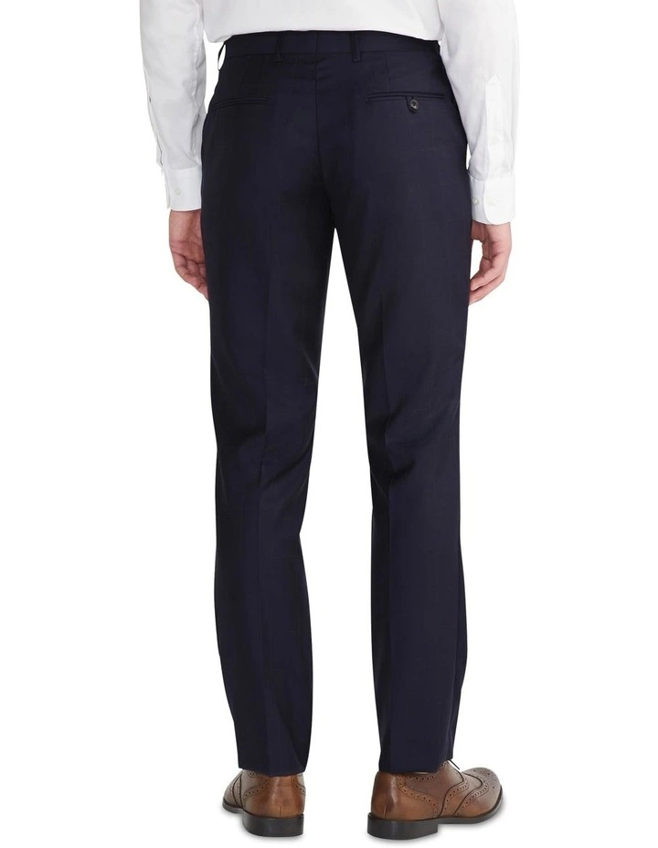 Tailored Dobby Window Pane Suit Pant in Navy