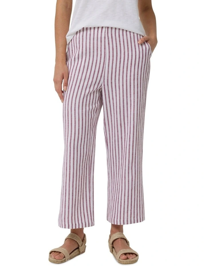 Stripe Linen Pant in Tulip
