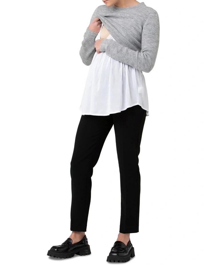 Mandy Detachable Nursing Knit in Grey