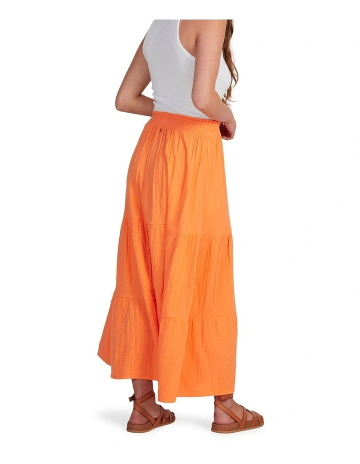 Days Midi Skirt in Neon Orange Pop