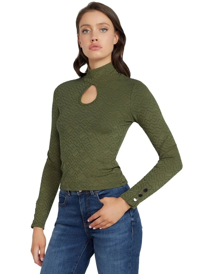 Long Sleeve Clio Top in Green