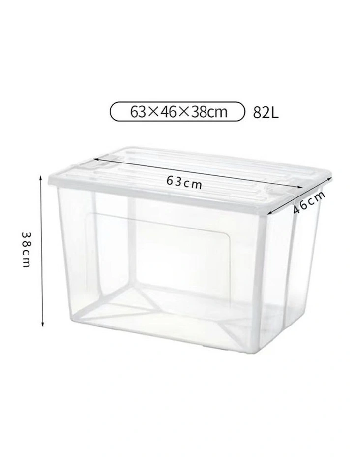 Collapsible Modular Clear Foldable Storage Box 82L in Clear