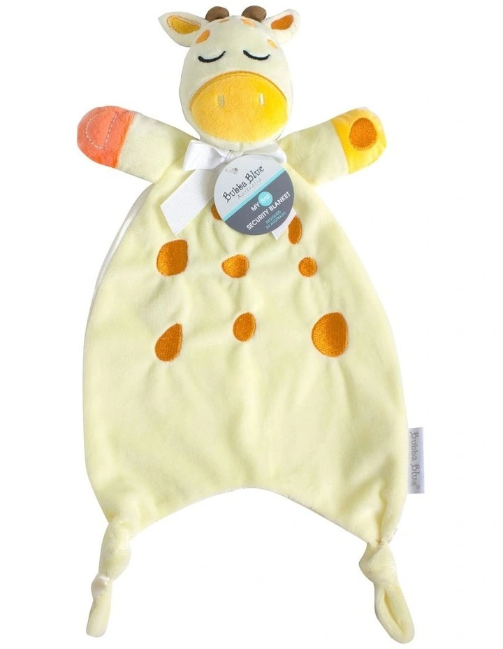 Zoo Animals Giraffe Security Blanket in Yellow