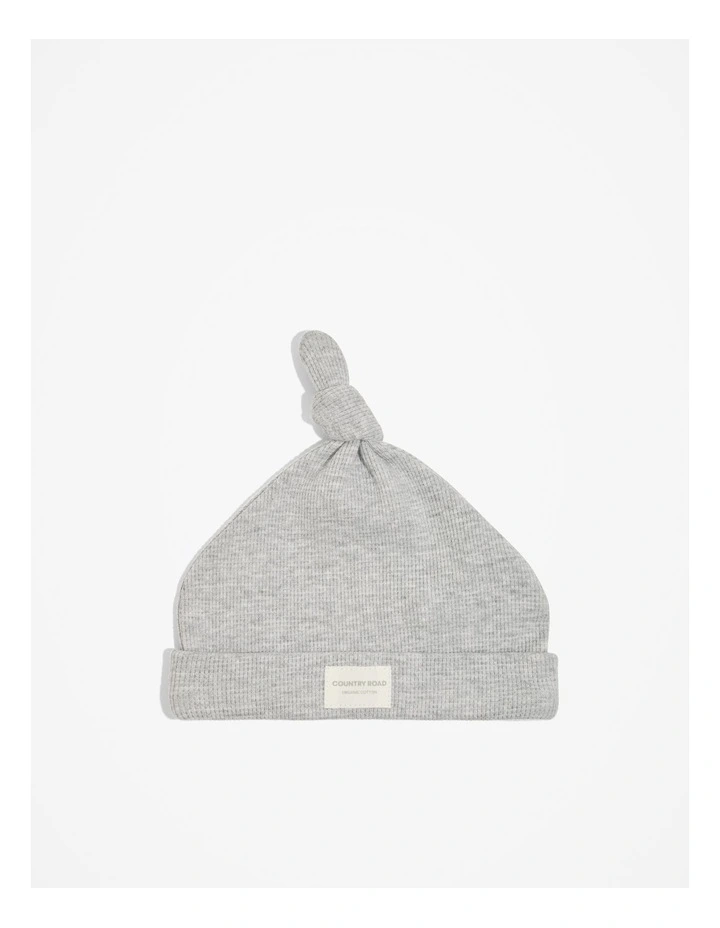 Waffle Beanie in Light Grey Marle
