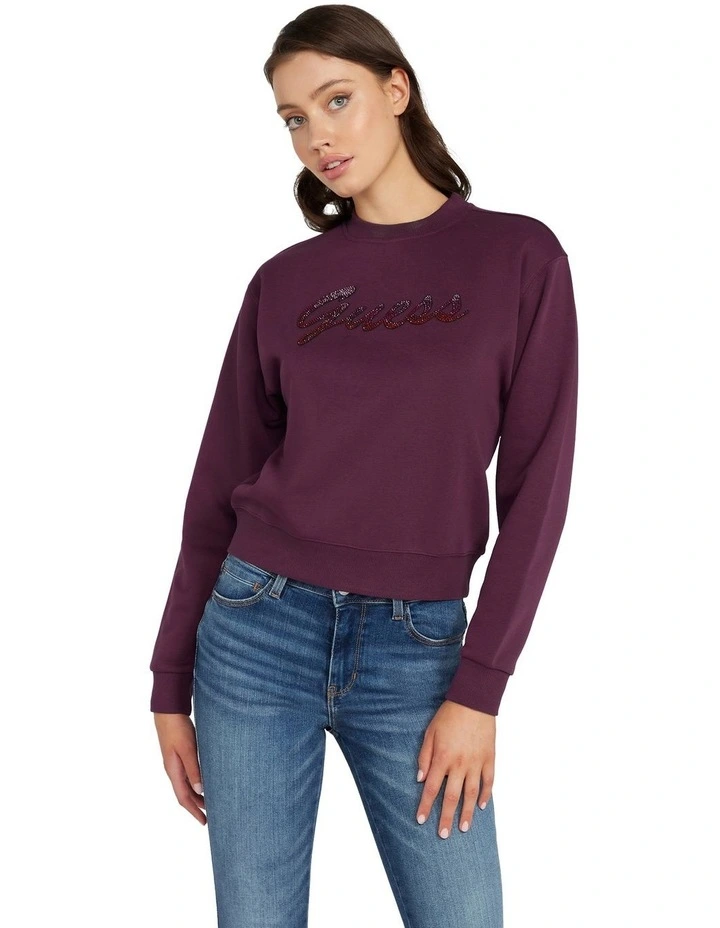 Shiny Sweatshirt in Black Cherry