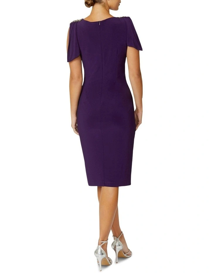 Hebe Amethyst Jersey Dress in Deep Purple