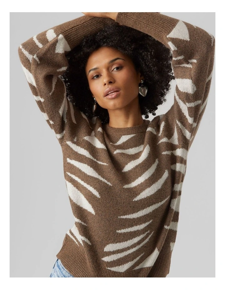 Newtari Patterned Knit in Brown Lentil