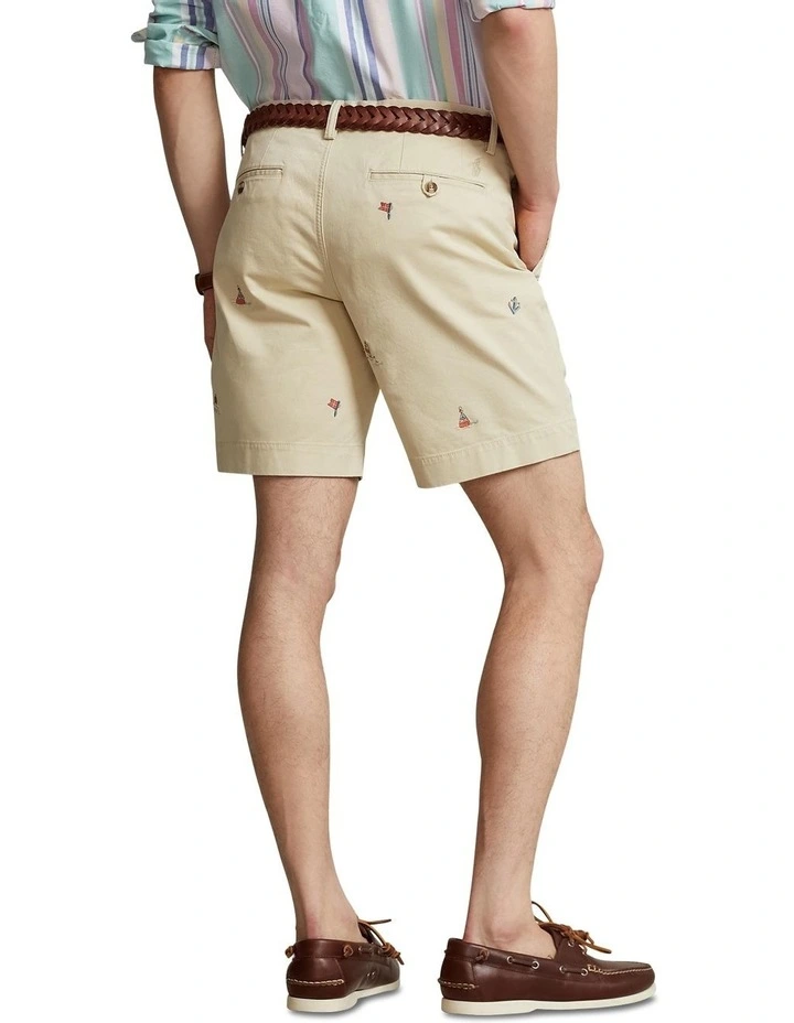 Stretch Straight Fit Chino Short 8-Inch in Beige