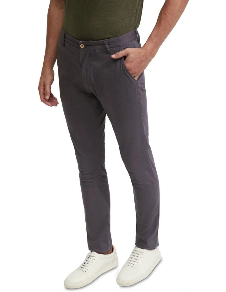 Stretch Skinny Fit Organic Cotton Chinos in Smoke