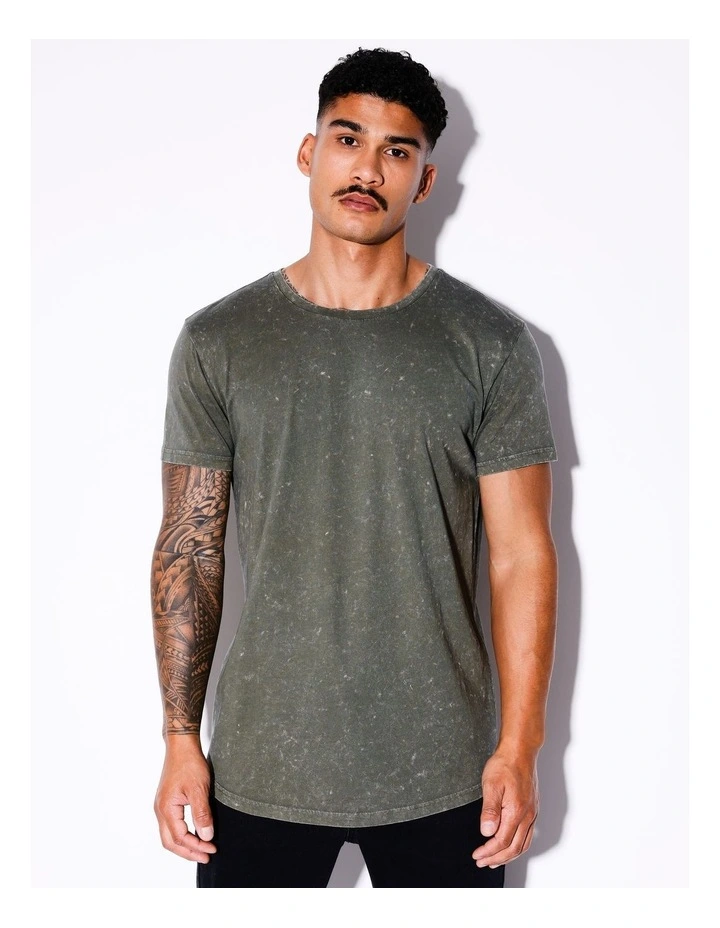Esperance Acid Wash Tee in Green