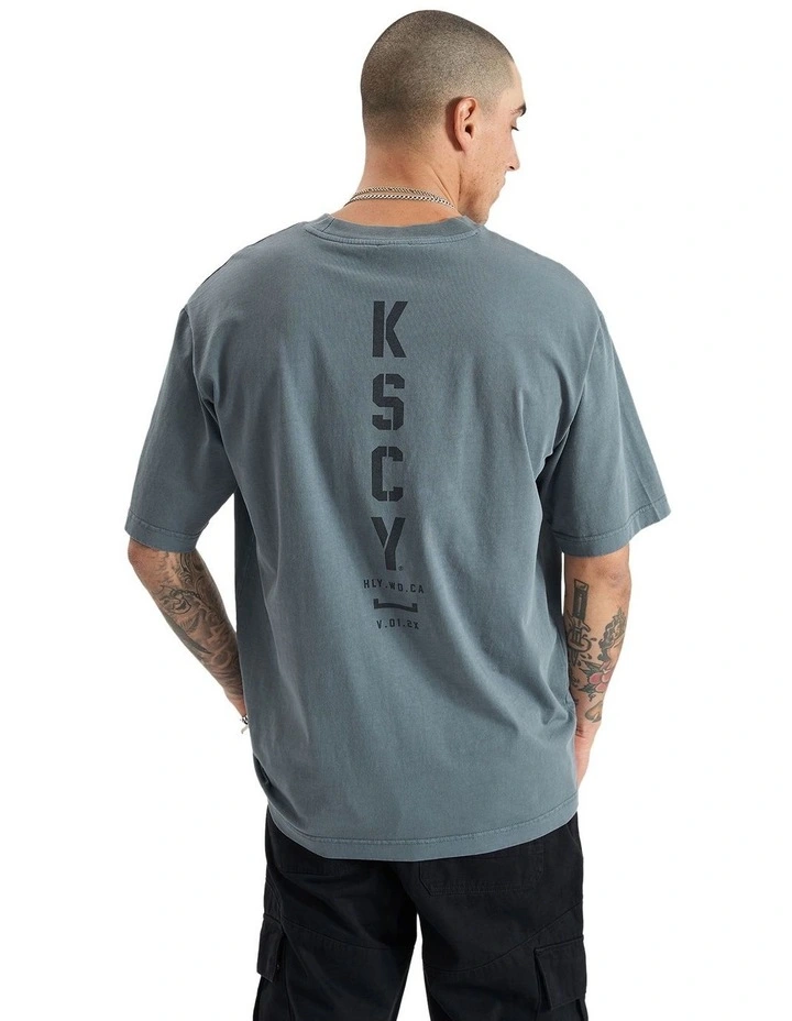 Trojan Heavy Oversized Tee in Pigment Stromy Weath
