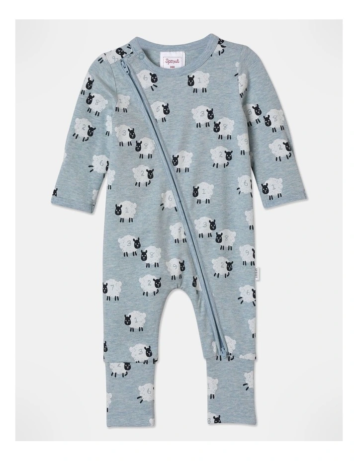 Essential Sheep Coverall in Mid Blues