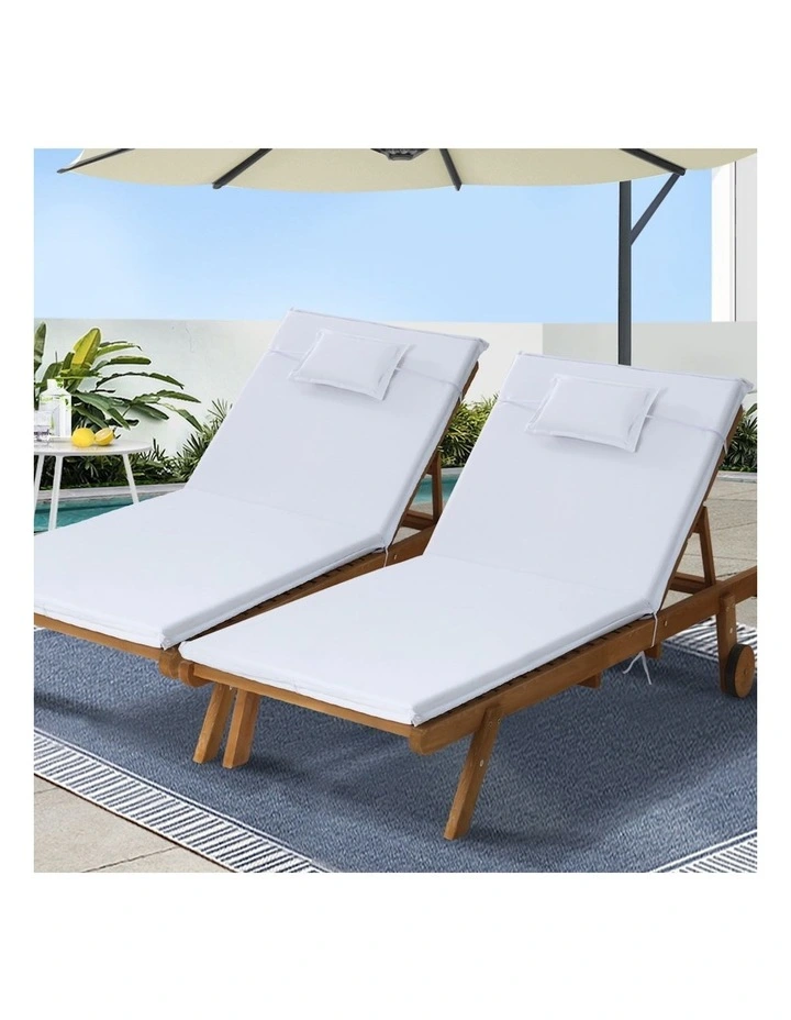 Sun Lounger x2 in White