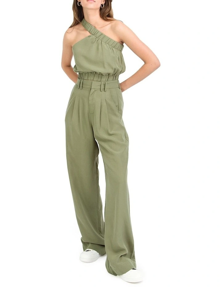 State Of Play Wide Leg Pant in Army Green