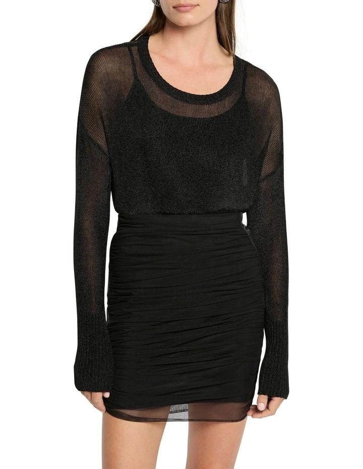 Mad About Metallic Top in Black