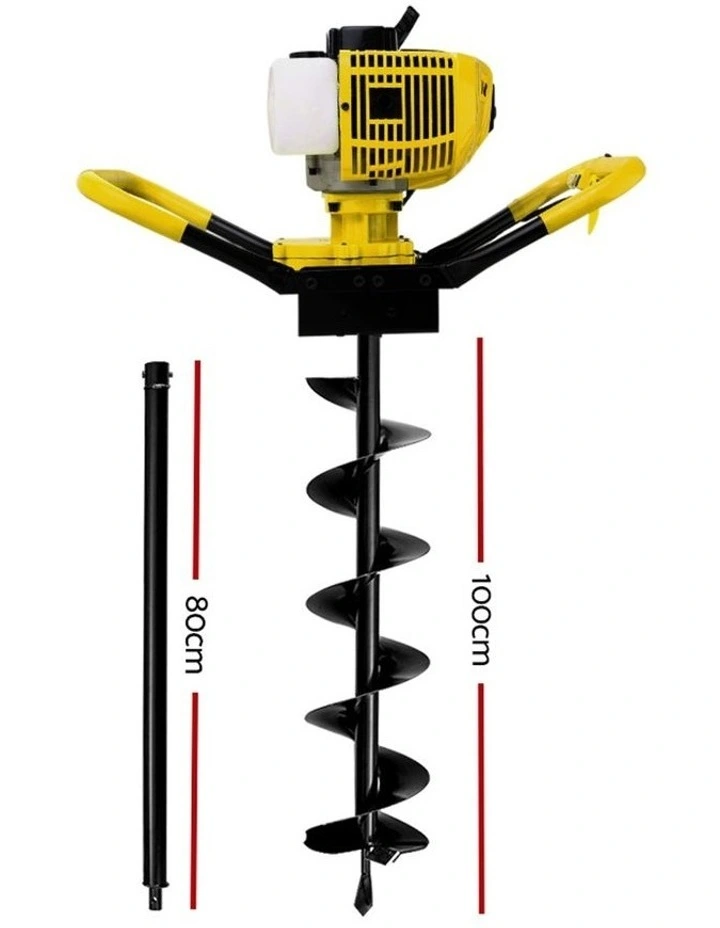 Giantz 80CC Petrol Post Hole Digger Auger Bits Drill Borer Fence Extension