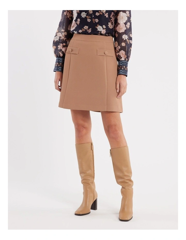 Kathleen Mini Skirt in Camel
