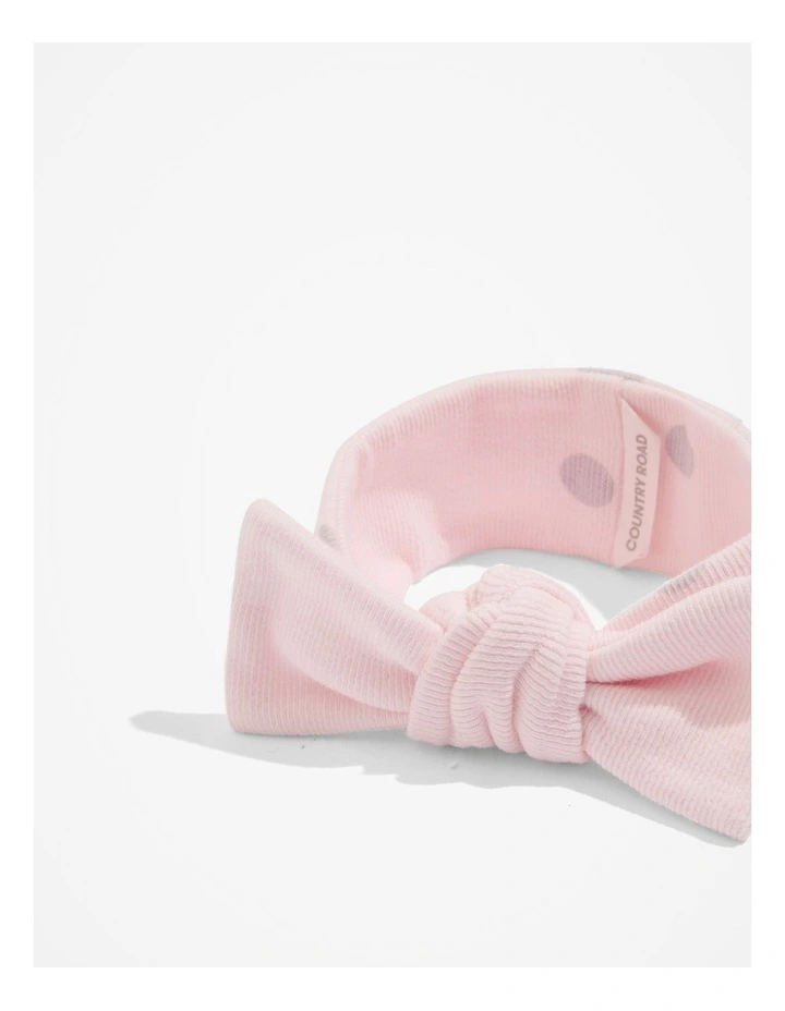 Organically Grown Cotton Rib Headband in Pink Tint Spot