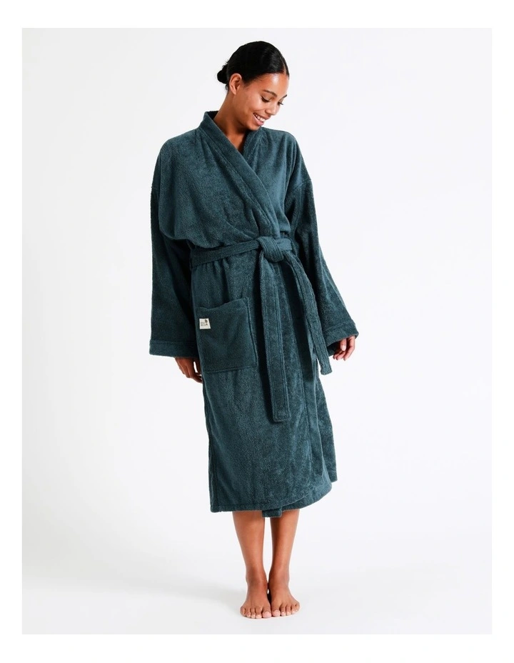 Australian Cotton Bath Robe in Sea Glass