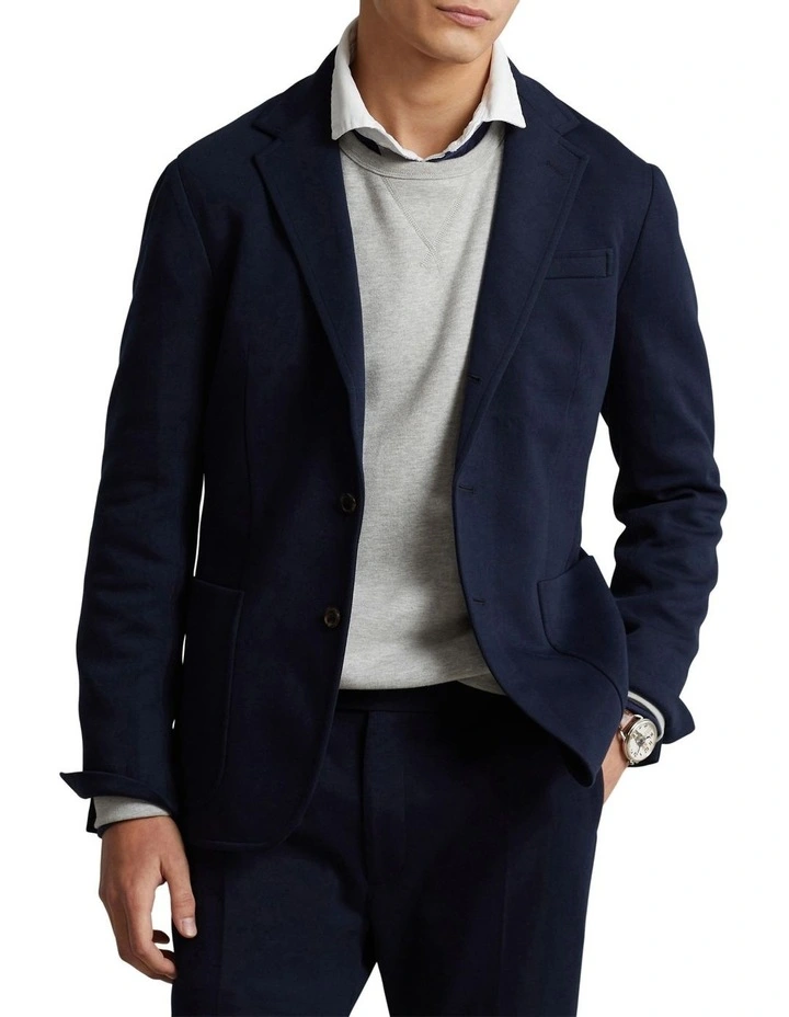 Polo Soft Double-Knit Suit Jacket in Navy