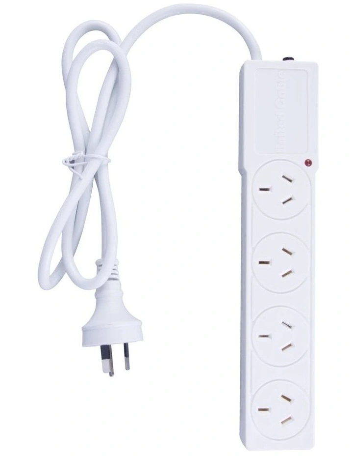 4 Outlet Powerboard With Surge Protection White EL0030