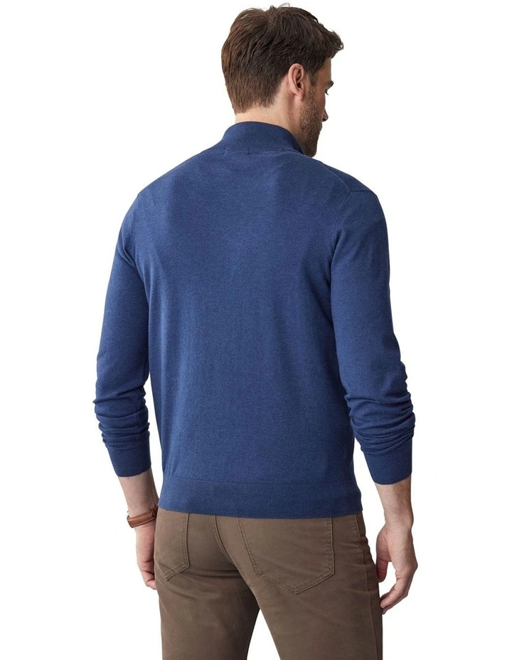 High Flex Half Zip Knit in Denim