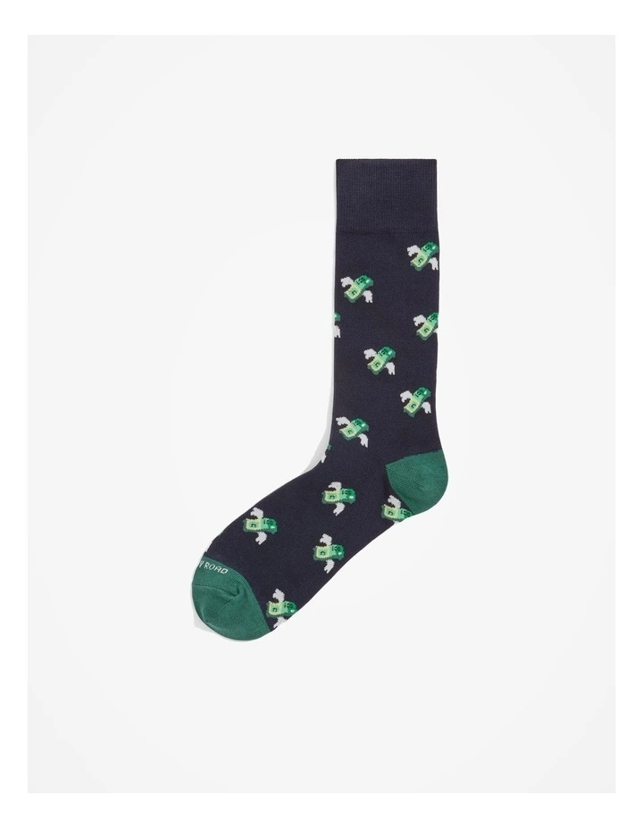 Australian Cotton Blend Eofy Sock in Navy