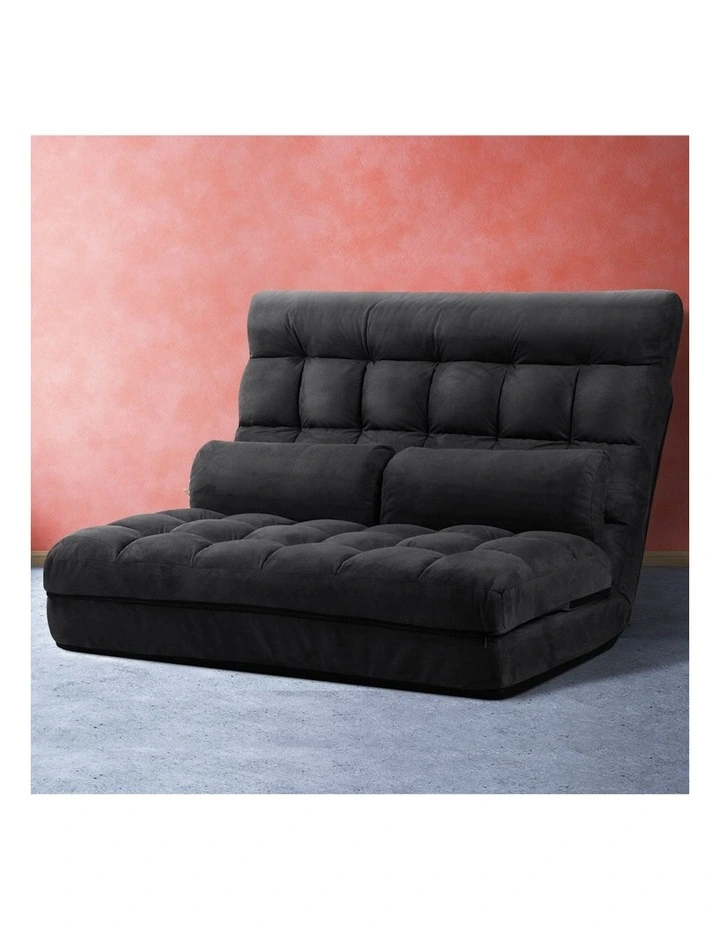 Lounge Suede Sofa Bed in Charcoal