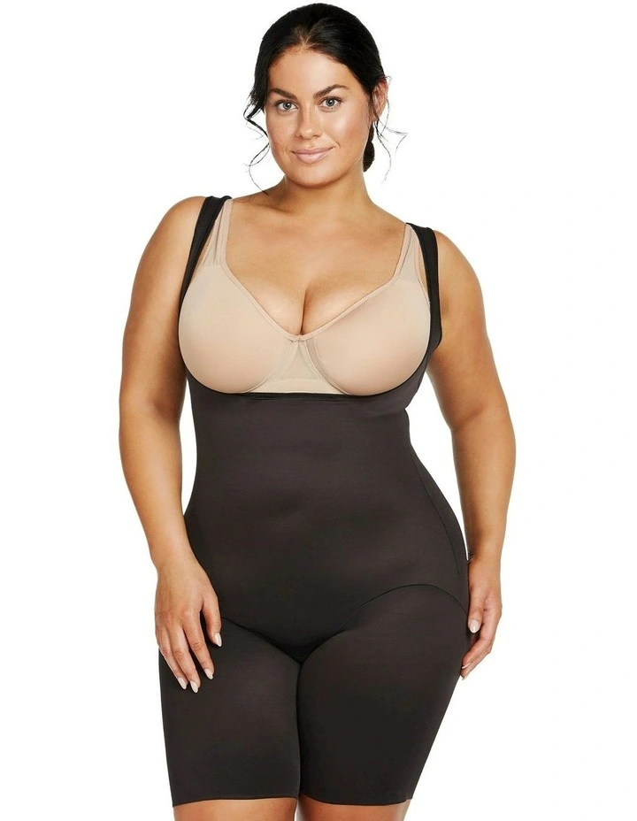 Unbelievable Comfort Plus Size Torsette Full Body Shaper in Black