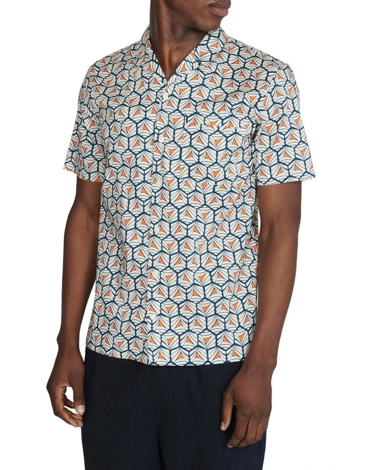 Trostol Resort Short Sleeve Shirt in Mandarin Orange