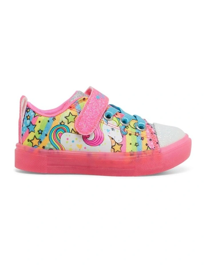 Twinkle Toes Sparkle Unicorn Burst Sneakers in Hot Pink