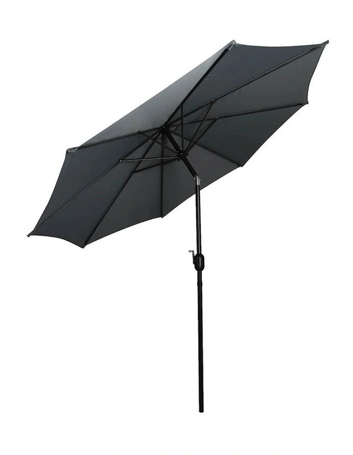 Outdoor Umbrellas Garden Patio Tilt Parasol Beach Canopy 2.7m in Grey