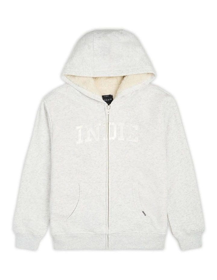 The Sherpa Huntington Hoodie (3-7 Years) in Light Grey