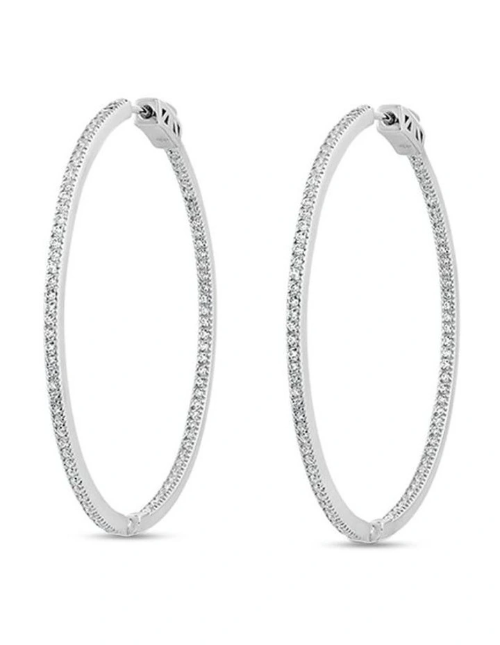 Light Hoop Earring in White