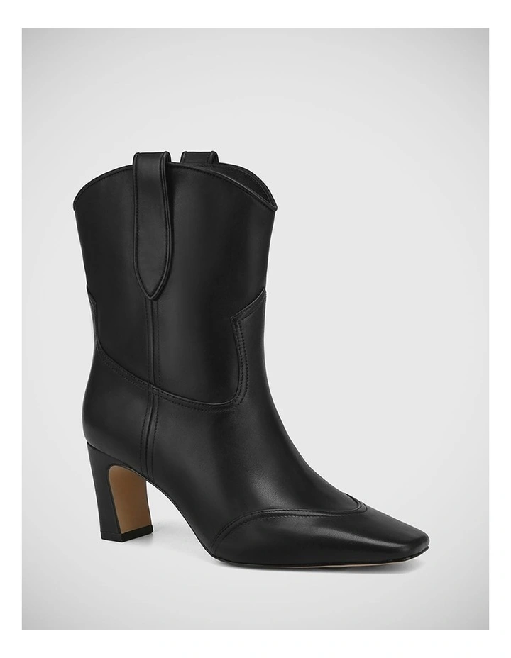 Lusk Leather Ankle Boot in Black
