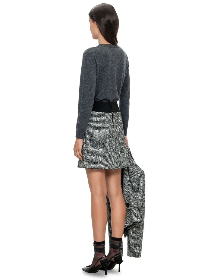Modern Boucle Short Skirt in Black