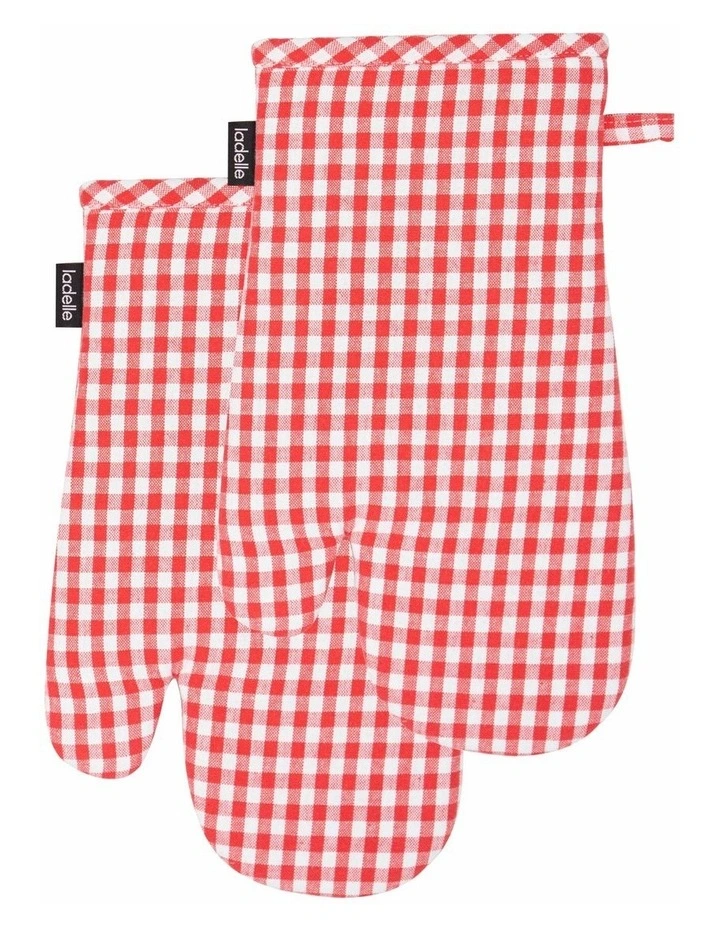 Gingham Oven Mitt 2 Pack in Pink