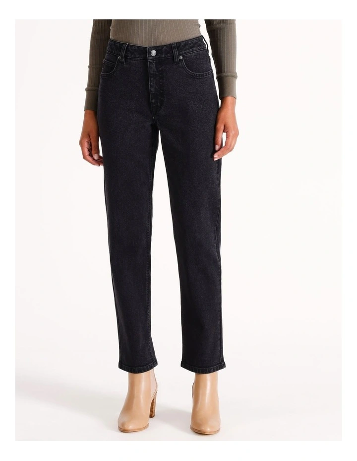 Organic Blend Straight Jean in Black