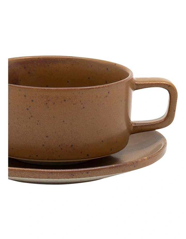 Claro Tea Cup & Saucer 230ml/14cm Rust