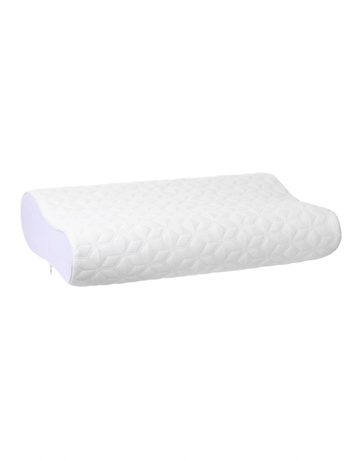 Fusion Gel Memory Foam Contour Profile Pillow in White