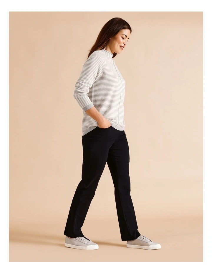Sustainable Viscose Blend Wardrobe Staple Straight Pant in Black