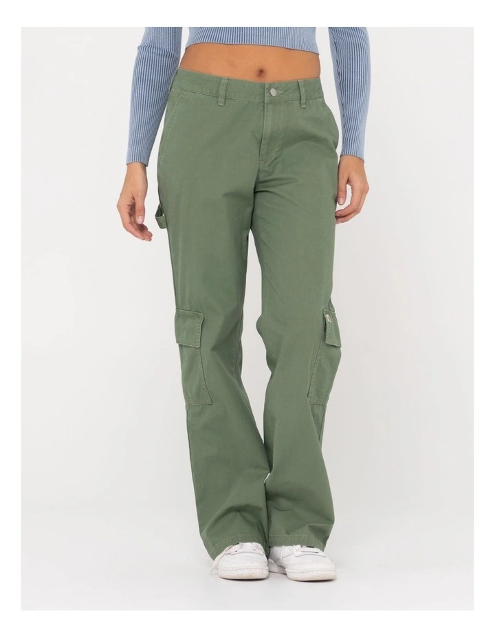 Cade Low Straight Canvas Cargo Pant in Green