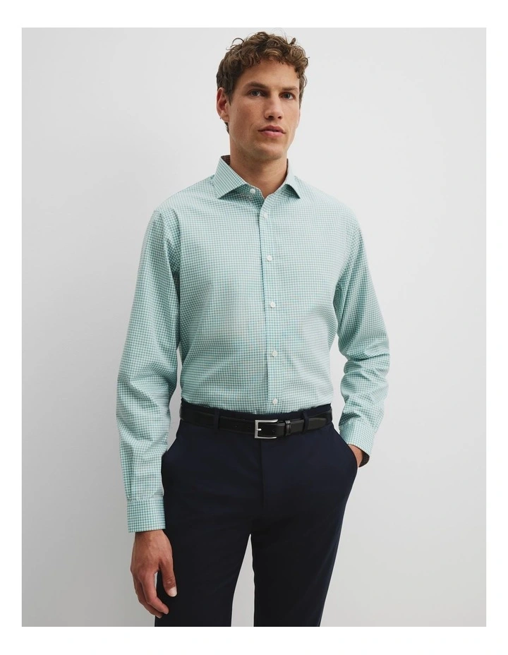 Regular Fit Check Travel Shirt in Blue Multi